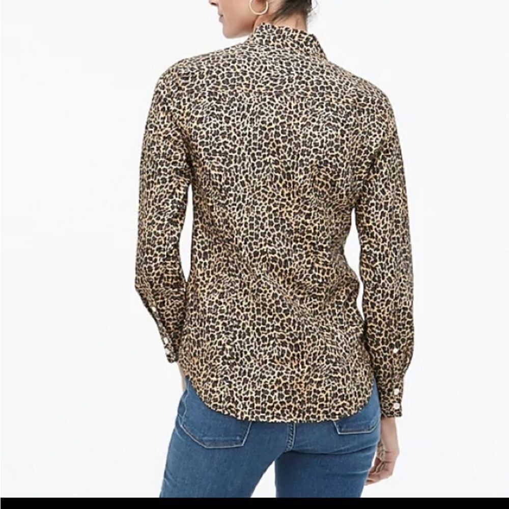 J CREW  Cotton Leopard Button Down - Picture 6 of 14